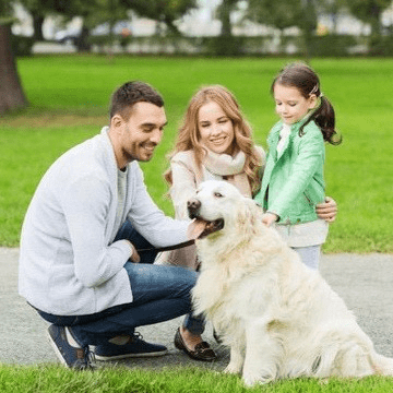 Family with pet